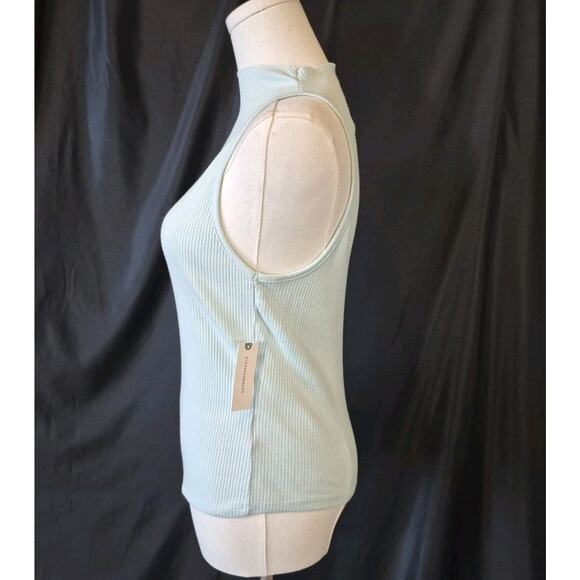 NWT Anthropologie Maeve *IN LIGHT BLUE* Womens Mock Neck Sleeveless Tank XS - Picture 4 of 9